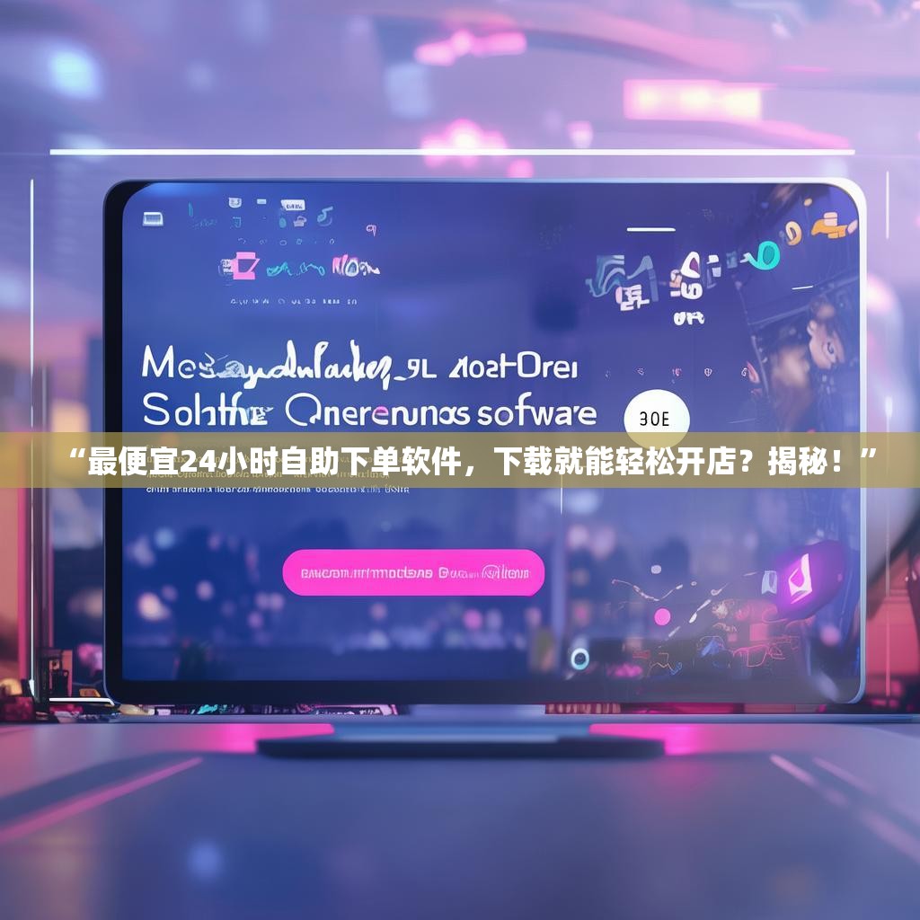 “最便宜24小时自助下单软件，下载就能轻松开店？揭秘！”