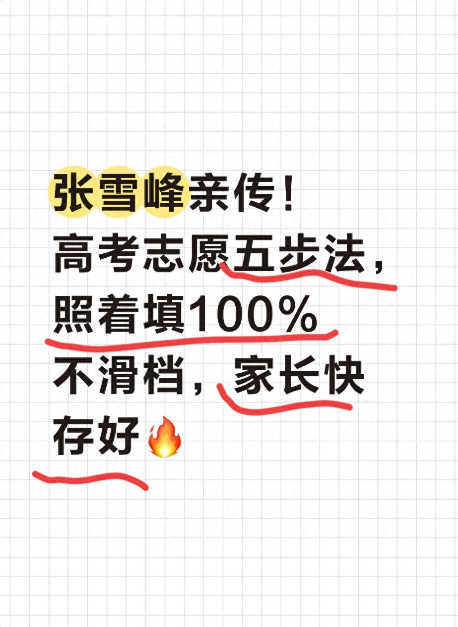 高考志愿填报必看：张雪峰五步法，照着填不滑档